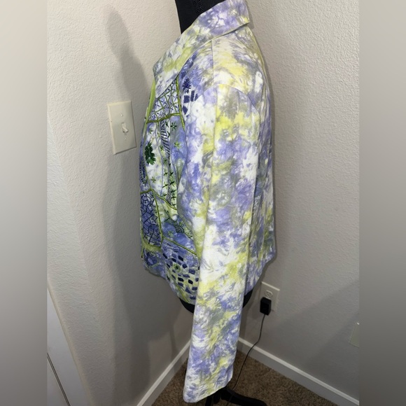 Vintage Anage Tie-dye Embroidered Zip-up Jacket- Size Medium - Picture 7 of 11